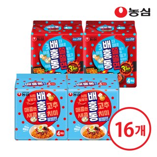 [30일 특가] [농심] 배홍동비빔면 8개 +쫄쫄면챌린지 8개